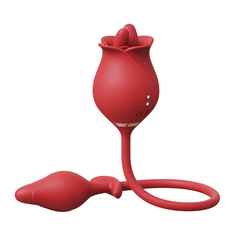 Rose shape Factory Hot Sale Waterproof Silicone Clit Licking Nipple Stimulator Clit Sucker Rose Vibrator for women