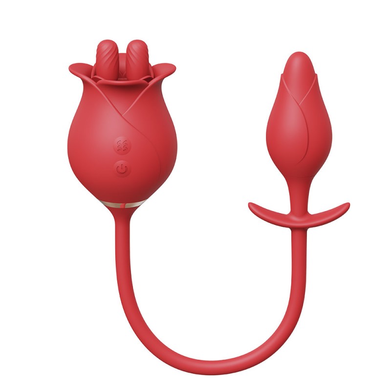 Rose shape Factory Hot Sale Waterproof Silicone Clit Licking Nipple Stimulator Clit Sucker Rose Vibrator for women