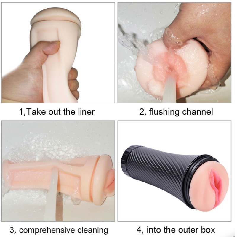 Male Masturbator Vibration Pocket Pussy Real Vagina Oral Masturbation Cup Flashlight Shape Man Adult Vagina Sex Toy for Men