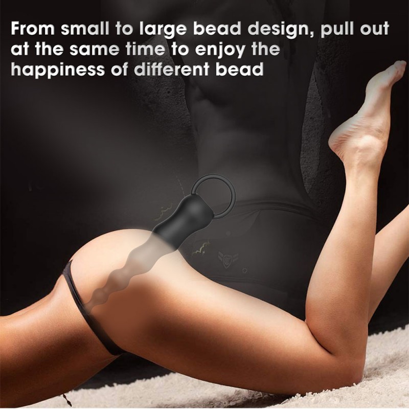 2023 New Anal Bead Vibrator Remote Controlled 10 Frequencies Vibration Silicone Anal Sex Toy Beads Plug For Women Men