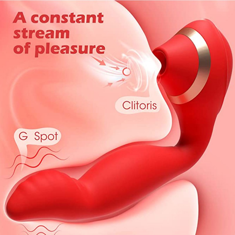 2 in 1 Clitoral Sucking Vibrator For Women Clit Clitoris Sucker Stimulator Dildo Vibrating Sex 